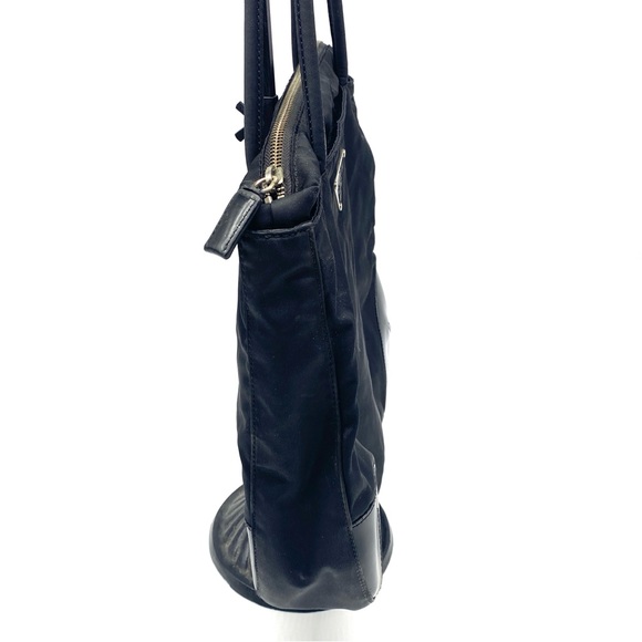 Prada Tessuto Black Shoulder Nylon Bag with Patent Leather Trim Zip Shoulder Bag - Picture 3 of 7